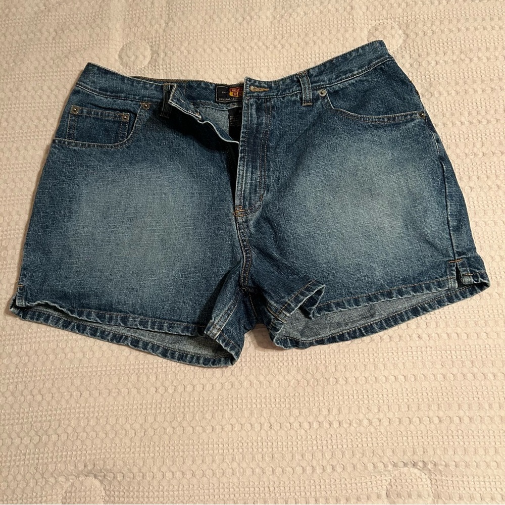 Route. 66 Vintage 90’s Shorty Shorts Blue Jean Y2K Sz‎ 14 Grunge Acid Wash